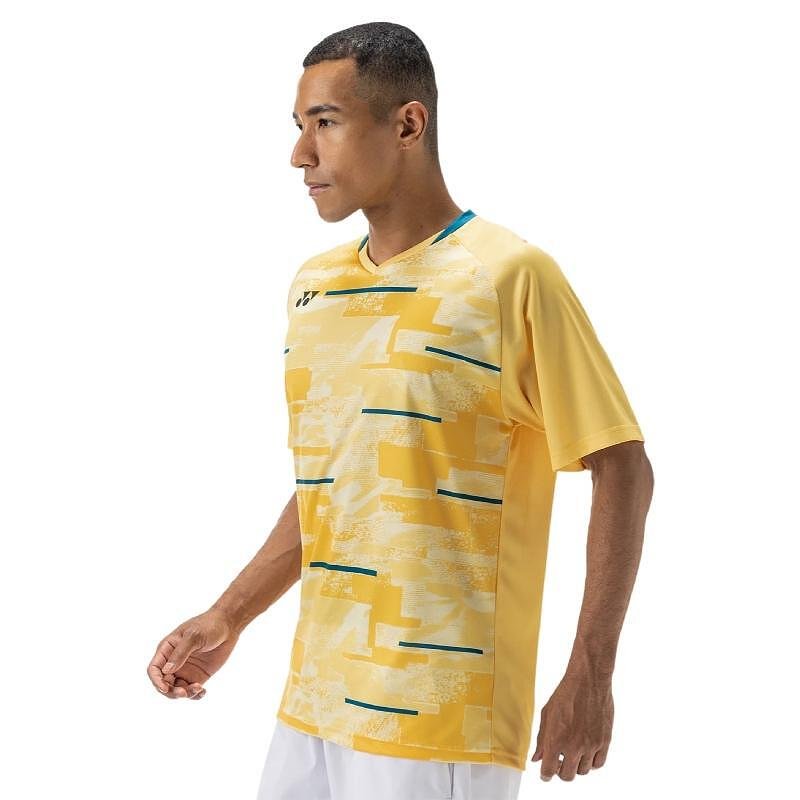 Men's Yonex Club Team 2025 Soft Yellow for tennis and training with UV protection and lightweight comfort