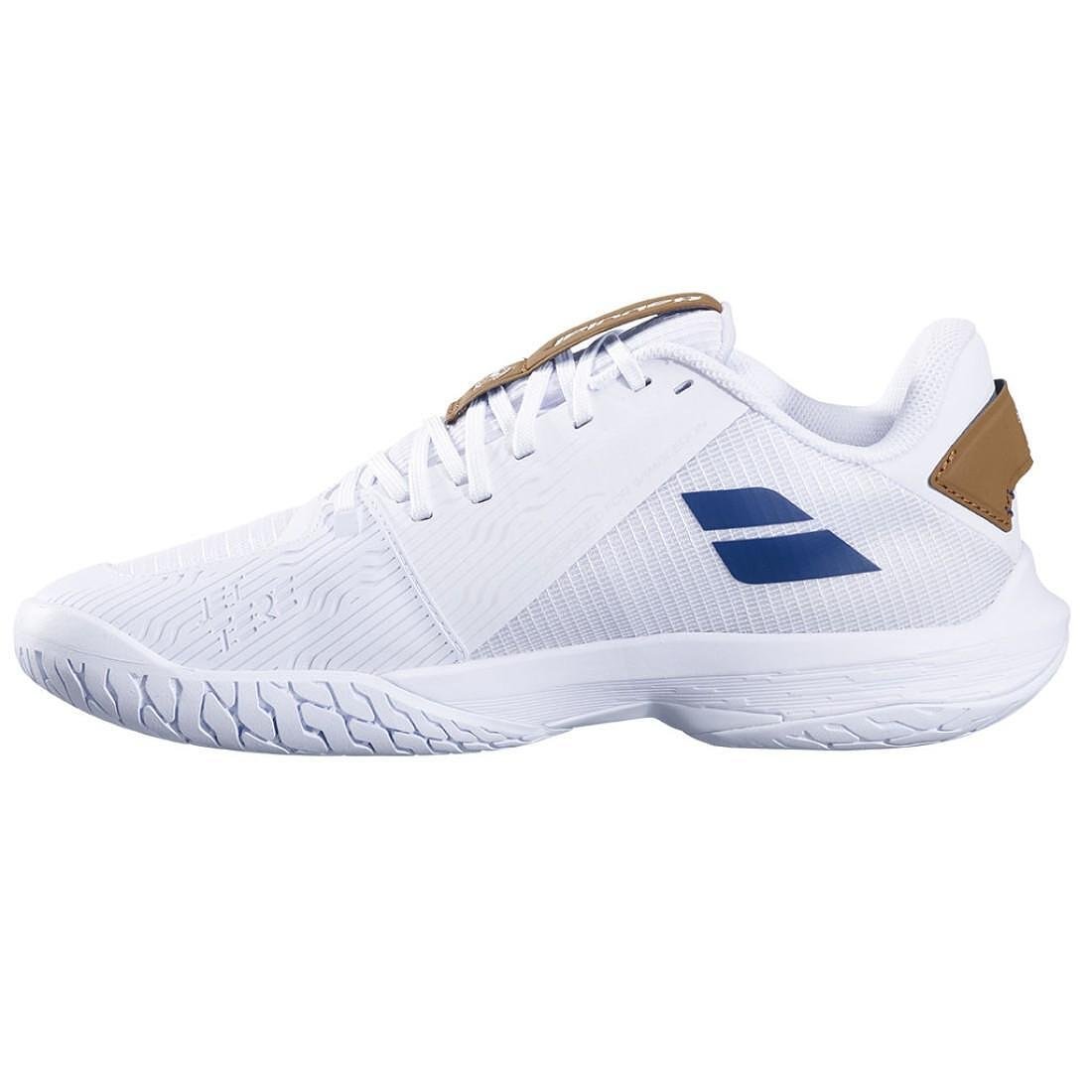 Men's Babolat JET TERE 2 ALL COURT WIMBELDON tennis shoes - white, blue navy – white tennis shoes for all courts