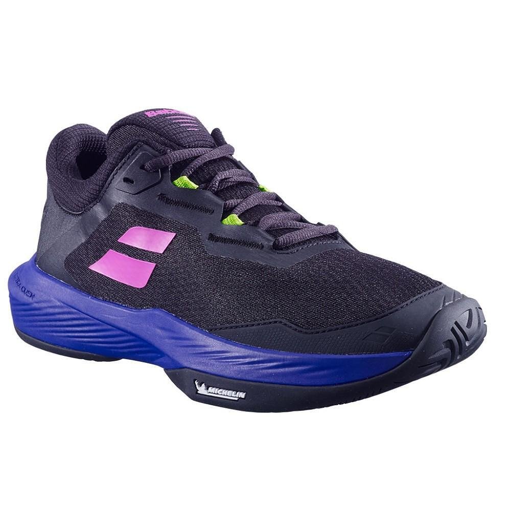 Мъжки маратонки Babolat SFX 4 ALL COURT - BLACK, DARK BLUE за тенис и all courts комфорт, стабилност и омекотяване.