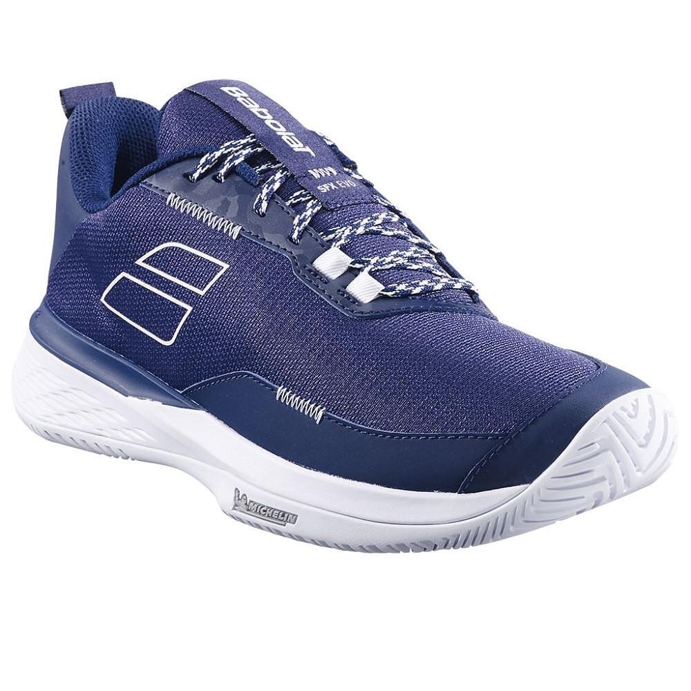 Men's Babolat SFX EVO ALL COURT sneakers - dark blue, white for all courts, stable and breathable tennis shoes