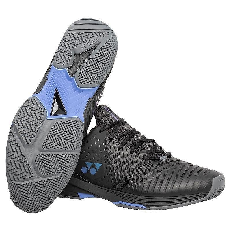Men's Yonex PC SONICAGE 3 Black – lightweight tennis court sneakers with a wide 2E outsole and stability