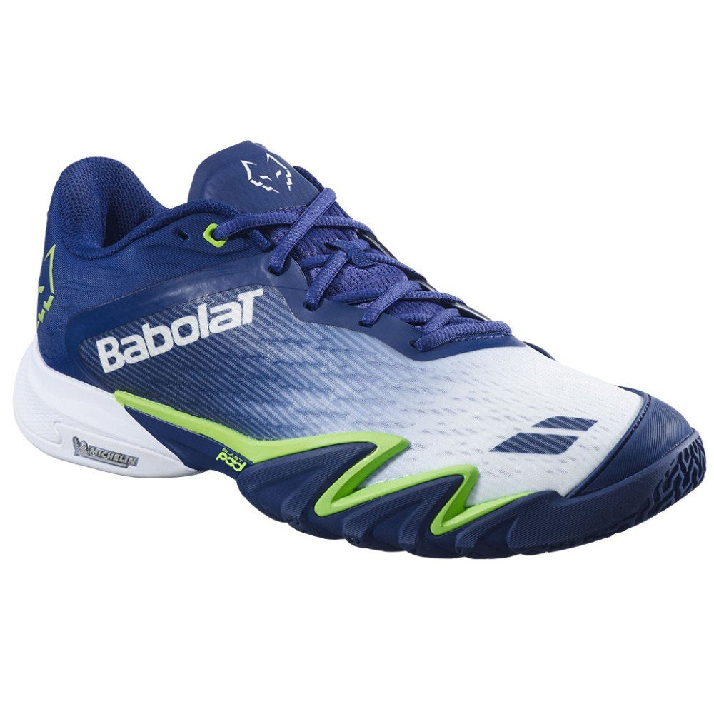 Мъжки падел маратонки Babolat PREMURA 3 MEN LEBRON BLUE / GREEN за стабилност, динамика и комфорт на падел корта