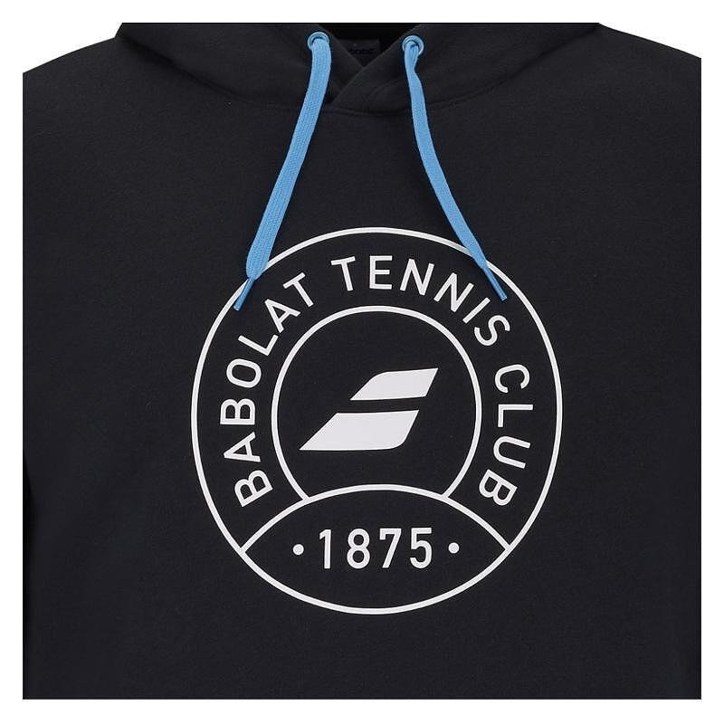 Hanorac bărbătesc Babolat EXERCISE HOOD - black, hanorac negru de tenis cu glugă și amestec confortabil de bumbac