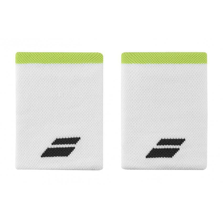 Babolat LOGO JUMBO WRISTBAND AERO - white, lightweight and absorbent Babolat sports wristbands