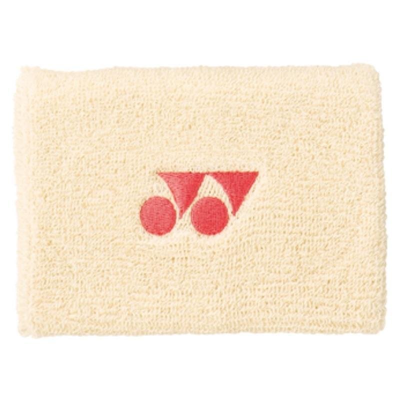 Brățară Yonex Wristband AC492 Ice Beige – brățară confortabilă din bumbac pentru antrenament și meci, Yonex