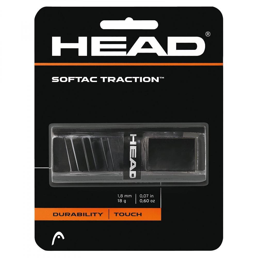 HEAD SOFTAC TRACTION base grip - black for tennis rackets, padel rackets, and paddle rackets, with good grip and comfort.