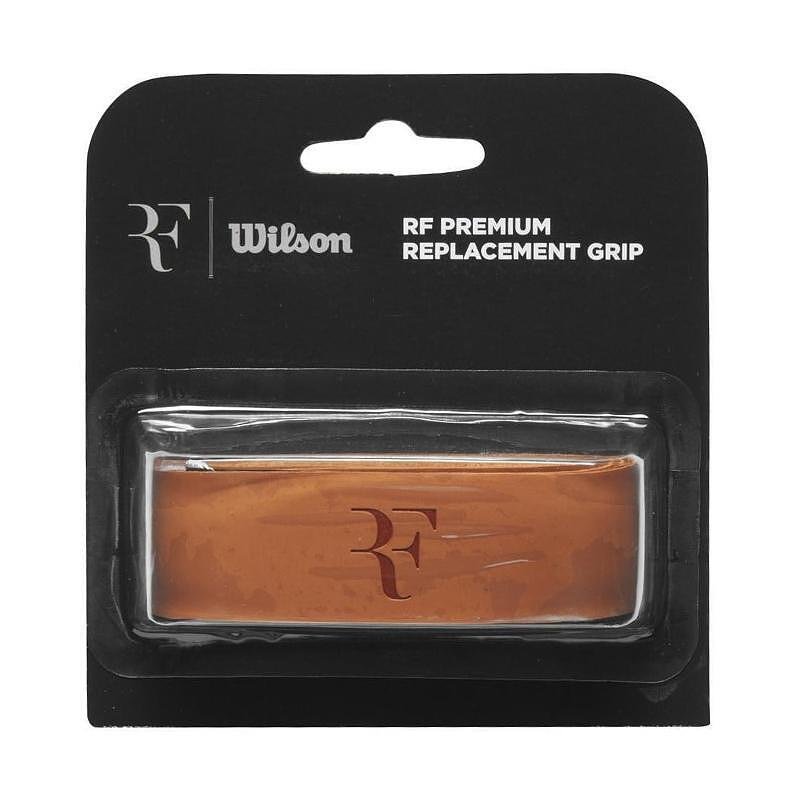 Wilson RF Roger Federer Premium Replacement Grip – Wilson RF Replacement Grip with RF logo and natural leather