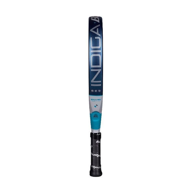 Bullpadel Indiga Power 2026 padel racket with a diamond shape, Polyglass face, SoftEva core, and CarbonTube frame, designed for beginner players with an offensive style.