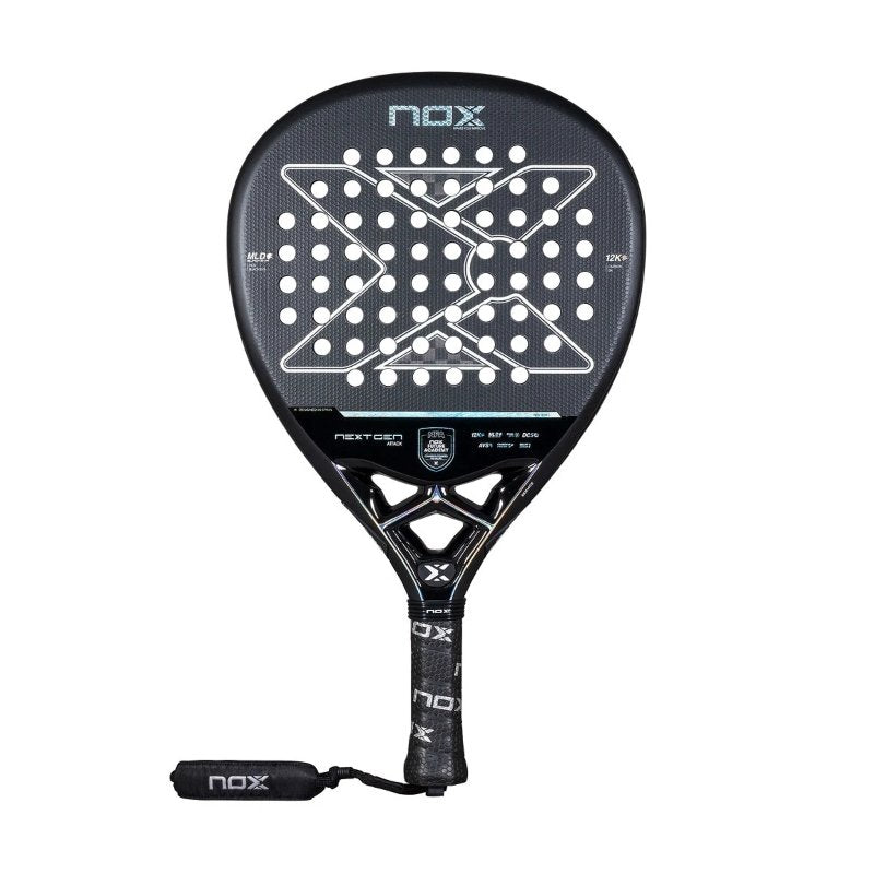 Падел ракета Nox Nextgen Pro Attack 12K NFA с диамантена форма и Carbon 12K повърхност за мощна игра.