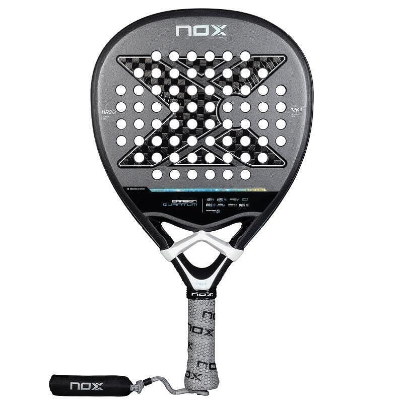 NOX Quantum 12K Carbon padel racket with diamond shape and carbon surface