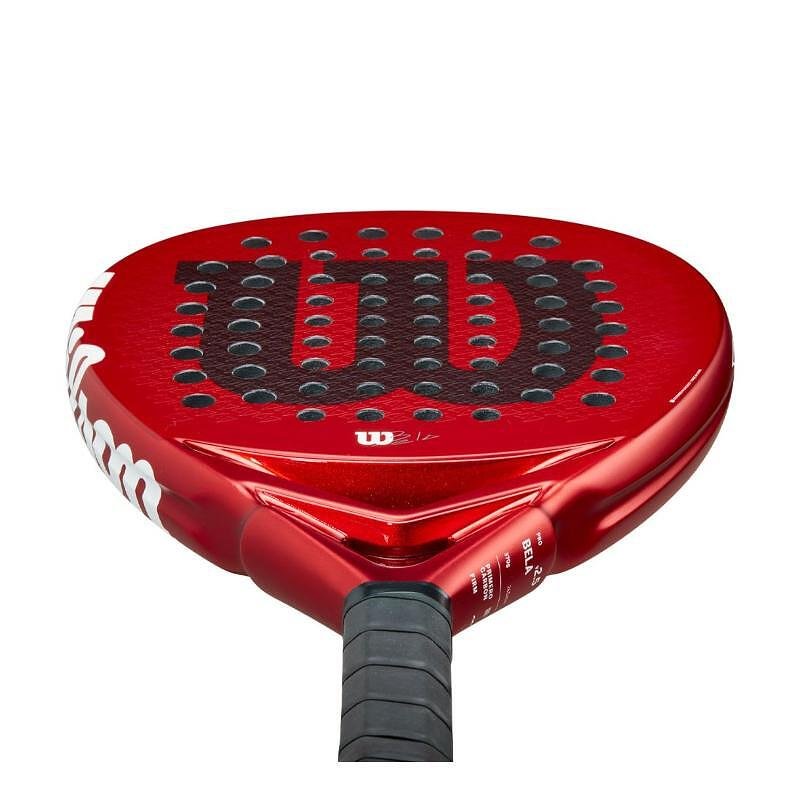 Padel racket Wilson Bela Pro V2.5 – red padel racket with a carbon surface and teardrop shape