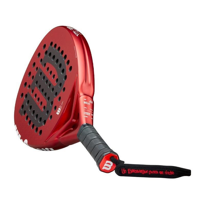 Padel racket Wilson Bela Pro V2.5 for powerful and precise play, red Wilson padel racket with a carbon surface