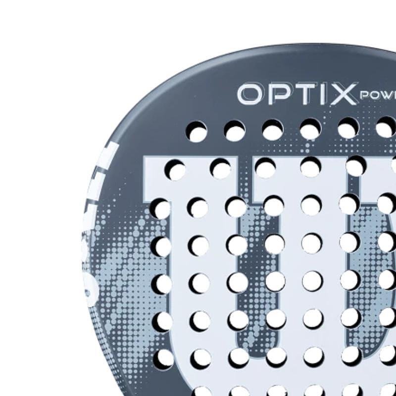Padel racket Wilson Optix V2 Power Blue with a round shape and a large sweet spot for beginners