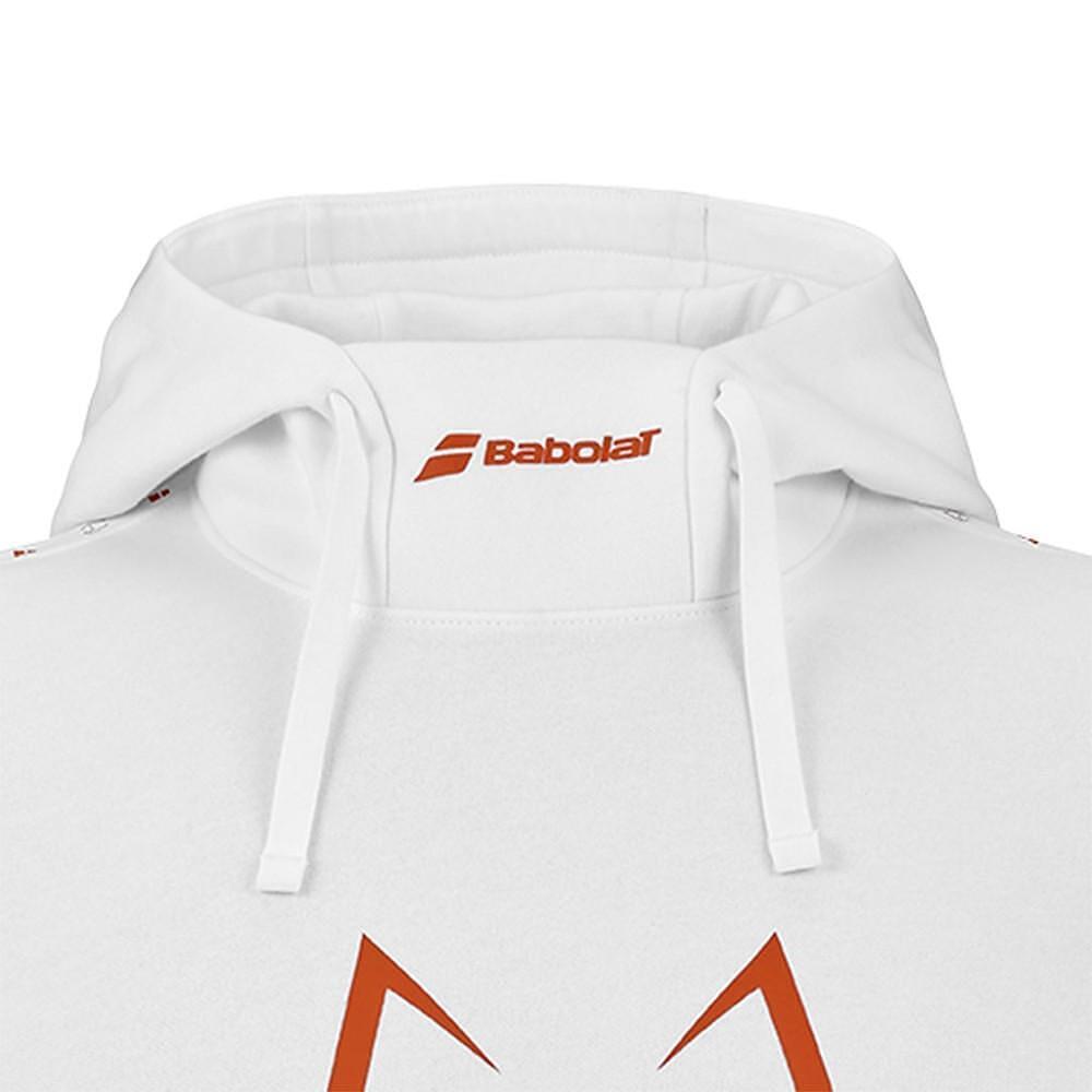 ПАДЕЛ СУЕТШЪРТ BABOLAT HOOD SWEAT J LEBRON WHITE – бял падел суитшърт с качулка за комфорт и топлина