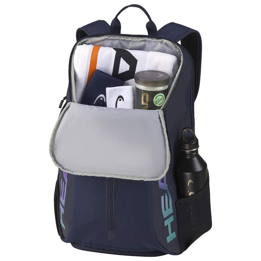 Head Tour 25L Navy Blue backpack – a tennis backpack with a spacious compartment for tennis gear and everyday use.