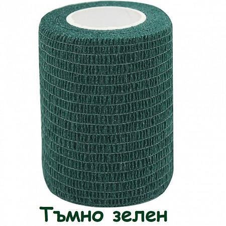 Самозалепващ бинт (кобан) KINDMAX LAP 7.5 см х 4.6 м, тъмно зелен