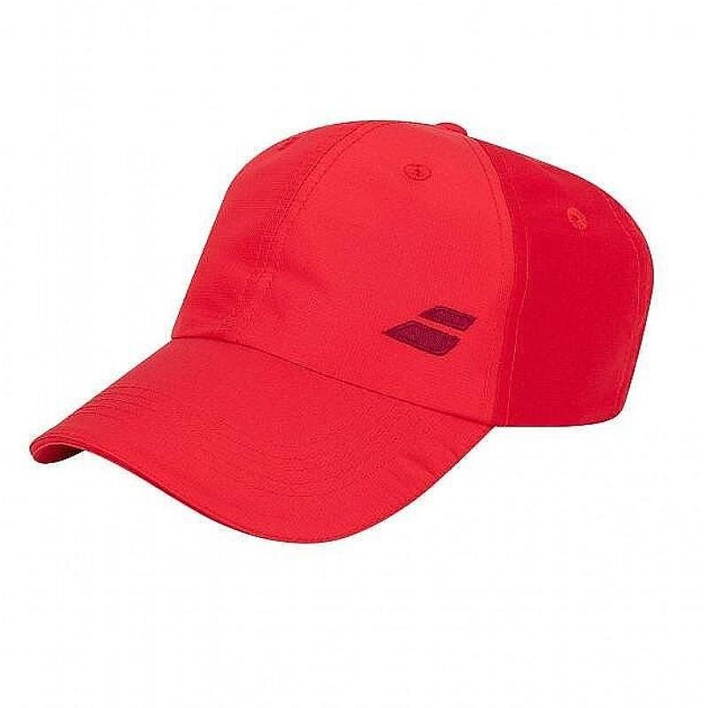 Шапка Babolat BASIC LOGO CAP - tomato red, лека червена шапка от 100% полиестер за тенис и падел