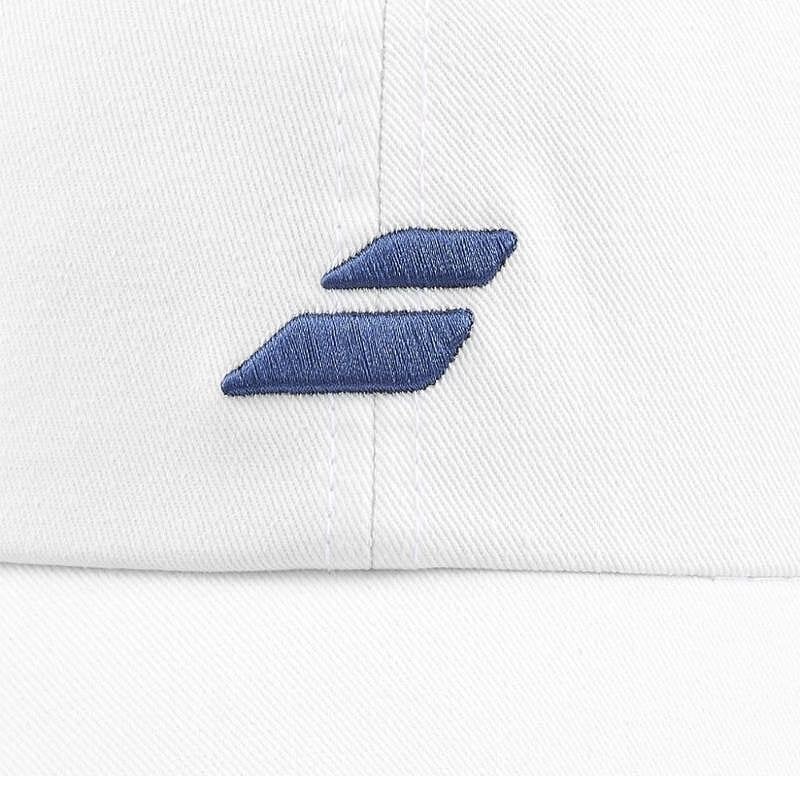 Babolat DRIVE COTTON CAP - white, drive blue - white sports cap made from recycled cotton for tennis and leisure