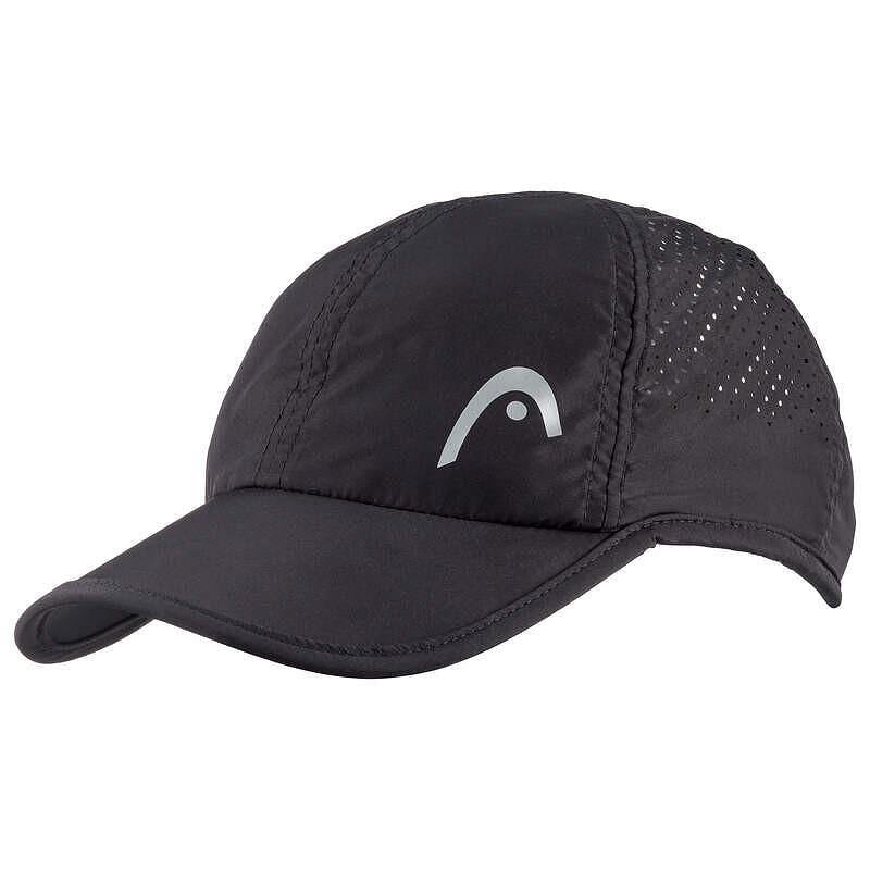 HEAD Pro Player Cap / 287124 BK – lightweight tennis cap with perforations, comfort, and breathability for training and tournaments