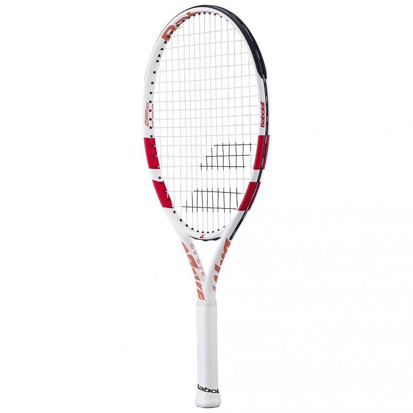 Tennis racket Babolat Drive Junior 23 White for children 6-8 years old, lightweight and comfortable for learning and progress.