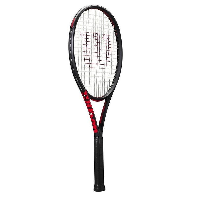 Wilson Clash 100 Pro V3 tennis racket in black and red, a modern Wilson tennis racket for control and comfort