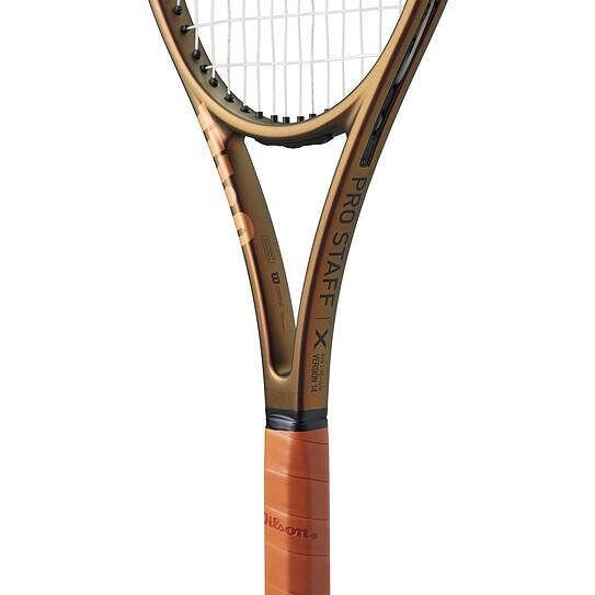 Wilson Pro Staff X V14 tennis racket in Desert Bronze, a precise and forgiving Wilson Pro Staff X V14 tennis racket