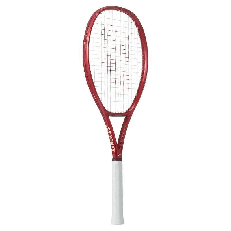 Yonex VCORE 100 Ruby Red tennis racket – lightweight, stable, and aerodynamic for power, control, and spin in all-around play.