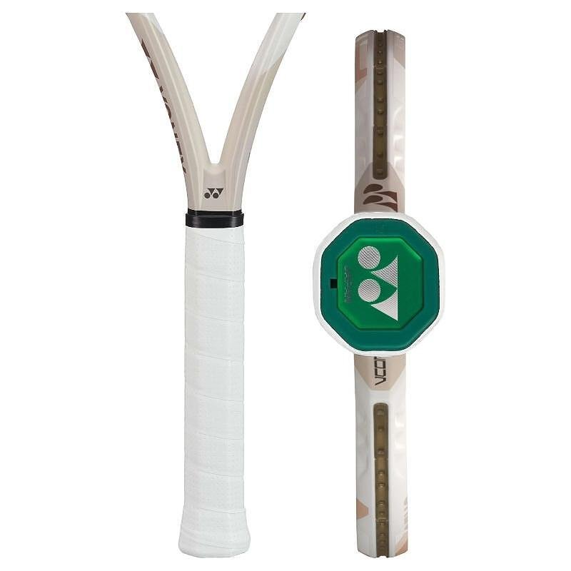 Tennis racket Yonex VCORE 100L Sand Beige – a lightweight racket for control, pace and spin for beginners and intermediate players.