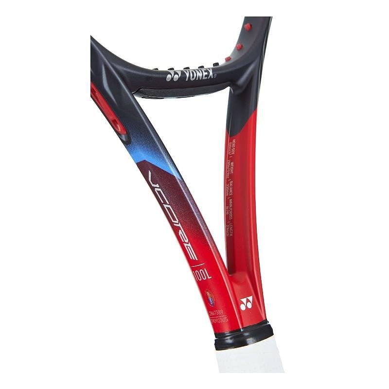 Yonex VCORE 100L Scarlet tennis racket – a lightweight and precise tennis racket for control and power.