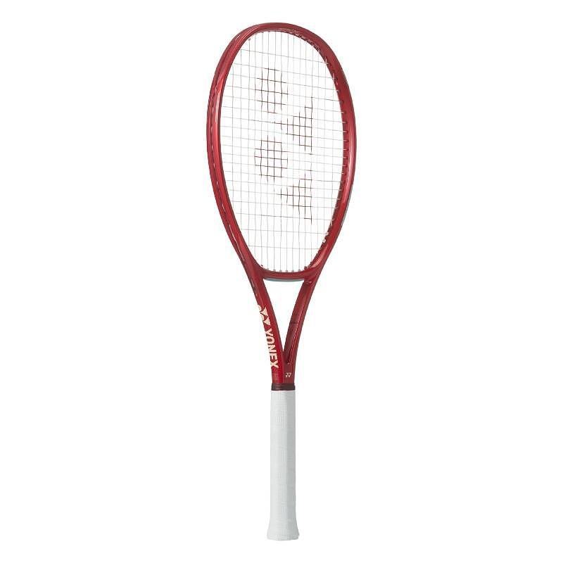 Yonex VCORE 98 Ruby Red tennis racket for spin, control and precision; modern tennis racket for advanced players.