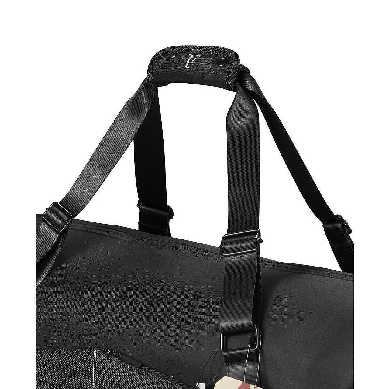 Wilson RF Roger Federer Duffel tennis bag - 6 racquets, stylish black Wilson tennis bag for tennis gear and tennis racquets