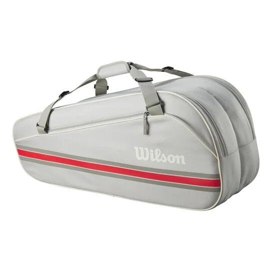Wilson TEAM 2025 Oatmilk tennis bag - 6-racket stylish tennis bag for 6 rackets and accessories