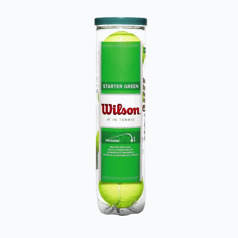 Тенис топки Wilson Starter Green - 4 топки, 25% по-бавни за по-добър контрол и усъвършенстване на удара.