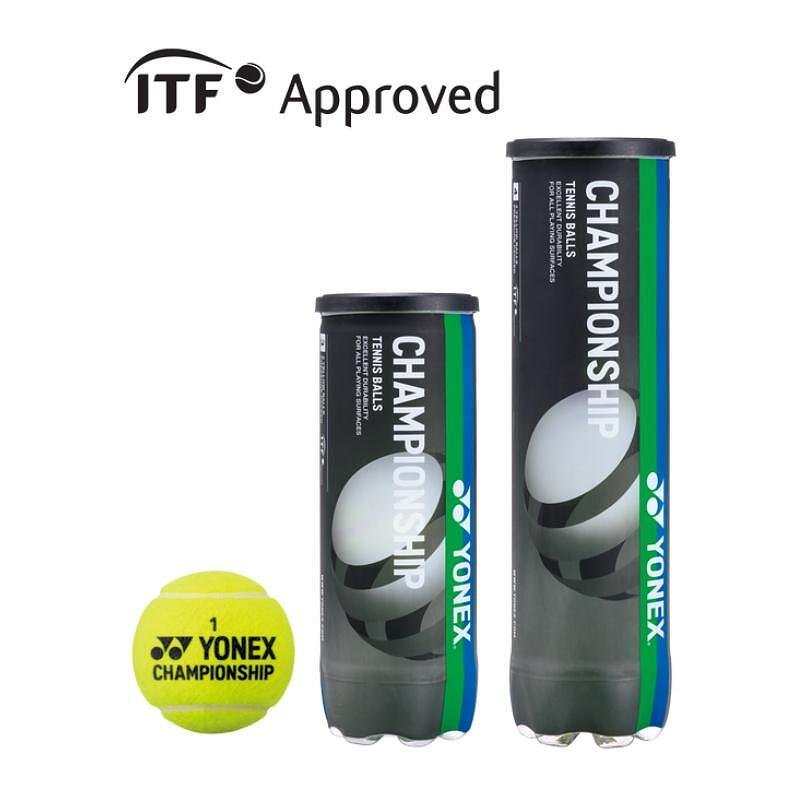 Mingi de tenis Yonex CHAMPIONSHIP x3, x4 – aprobate ITF pentru antrenament și meci, potrivite pentru toate suprafețele, Yonex.