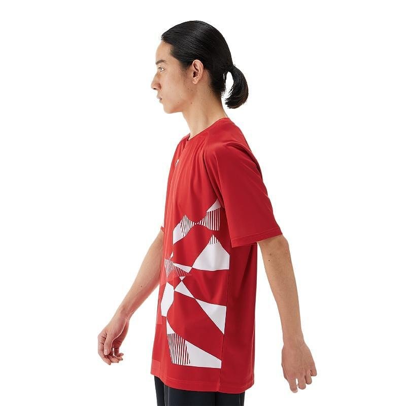 Тениска Yonex 16744 Unisex Tango Red, червена унисекс тениска Yonex за спорт и тенис екипировка.