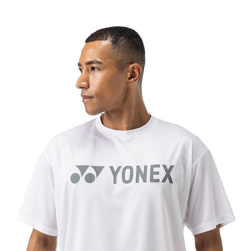 Тениска Yonex YM0046 Unisex White, бяла унисекс спортна тениска за комфорт, дишаща и бързосъхнеща