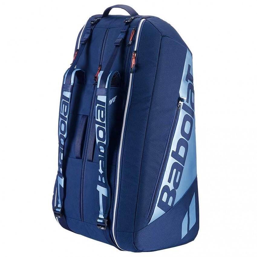 Geantă termoizolantă Babolat RH12 PURE DRIVE 2025 – geantă albastră pentru 12 rachete, 3 compartimente și 100 l pentru echipamentul de tenis.