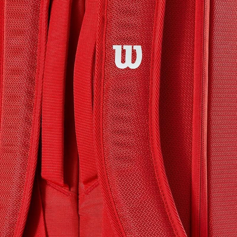 Wilson Super Tour 2025 thermal bag - 9 racquets, red Wilson tennis bag with thermal compartment and straps