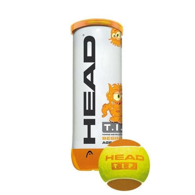 Tennis balls HEAD TIP ORANGE x 3 for beginners, suitable for tennis and training