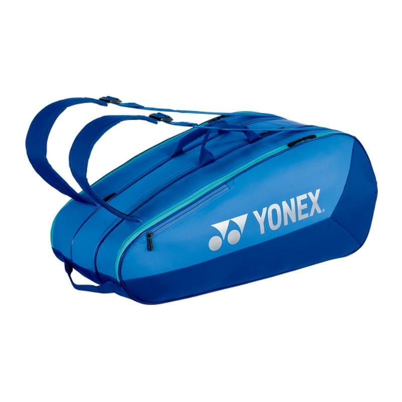 YONEX TEAM Blast Blue Thermal Bag - 9 racquets, blue Yonex tennis bag with separate shoe pocket and YKK zippers.