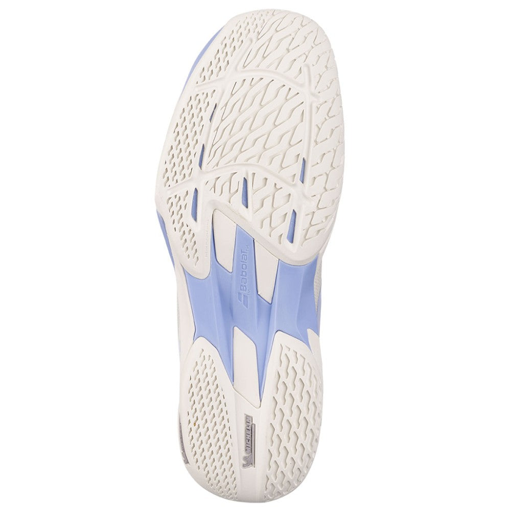 Women's Babolat JET Mach 4 AC W Cream/Lavender tennis shoes in AllCourt, detail 2