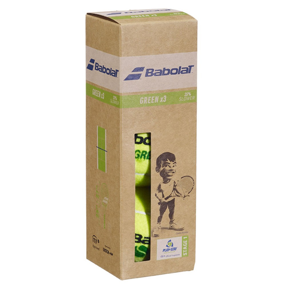 Babolat Initiation Green Tennis Balls for Children x3