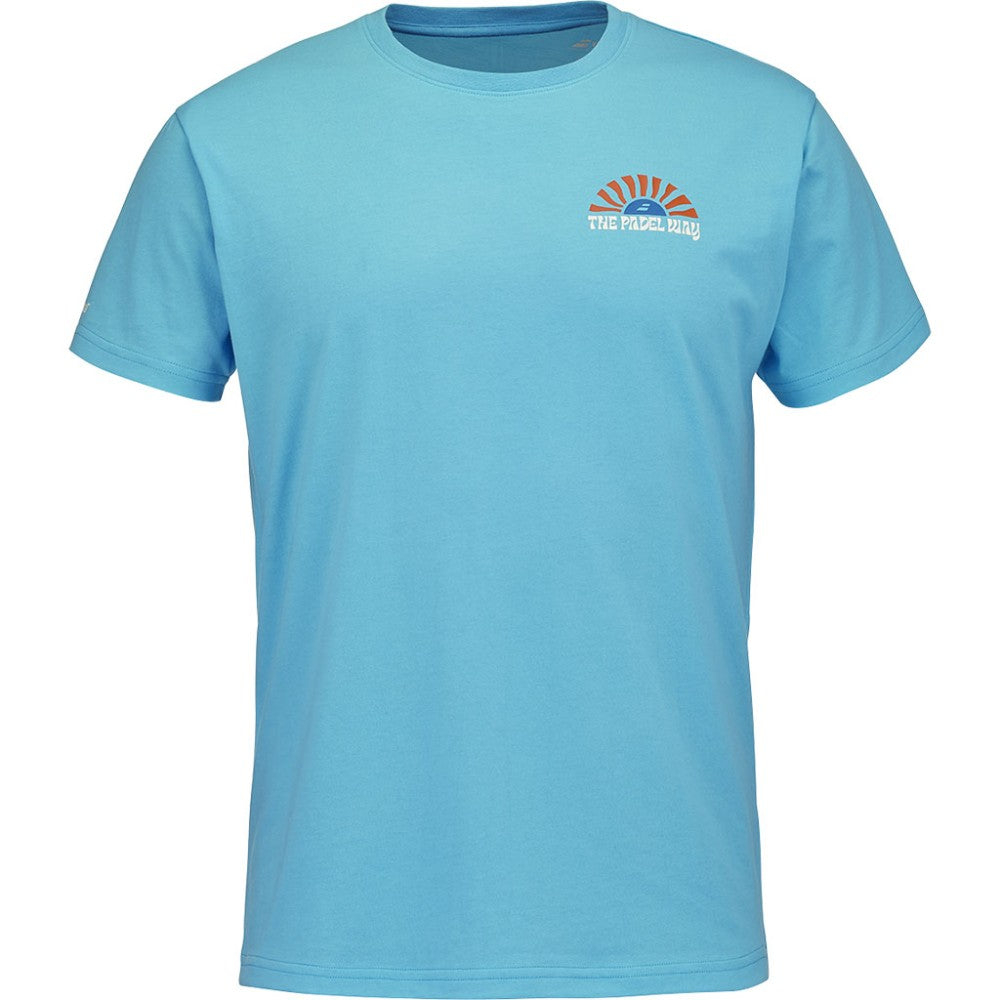 Мъжката тениска за падел Баболат PERF COTTON TEE SCUBA BLUE, изработена от 80% памук и 20%. Светло син цвят