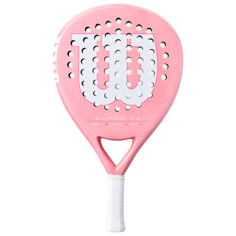 Падел ракета Wilson Blade LS V4 Pink с розов дизайн и универсална форма за комфортна игра.
