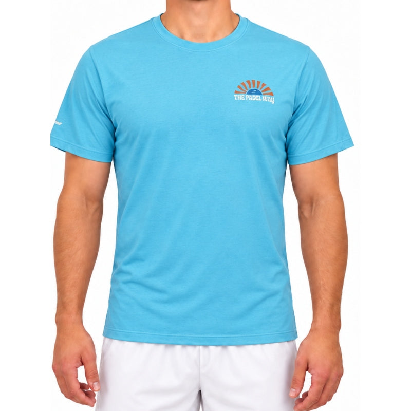 Tricou pentru bărbați Babolat Perf din bumbac Scuba albastru