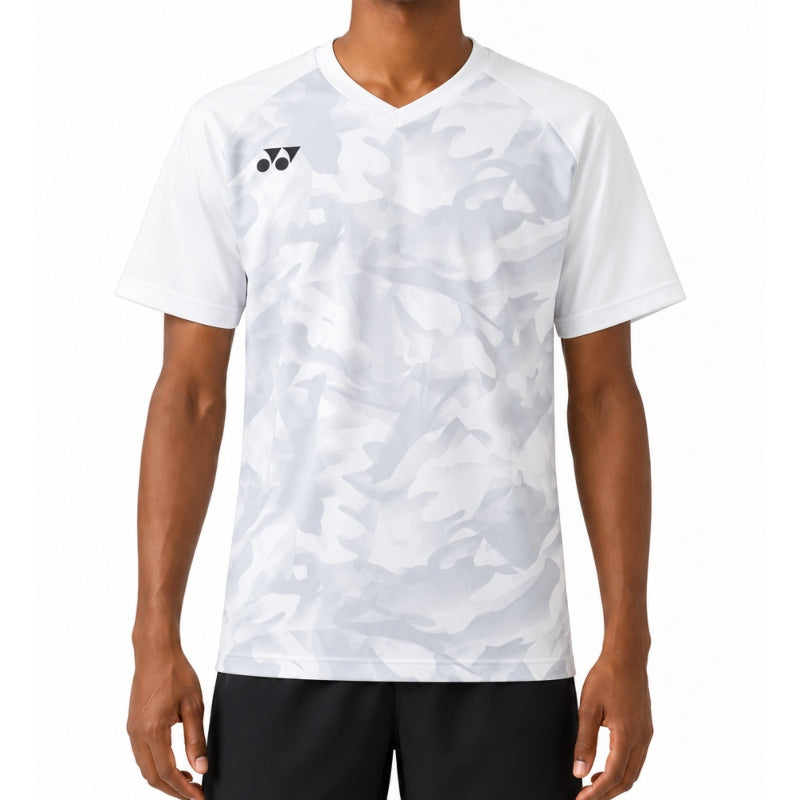 Tricou pentru bărbați Yonex cu guler rotund alb