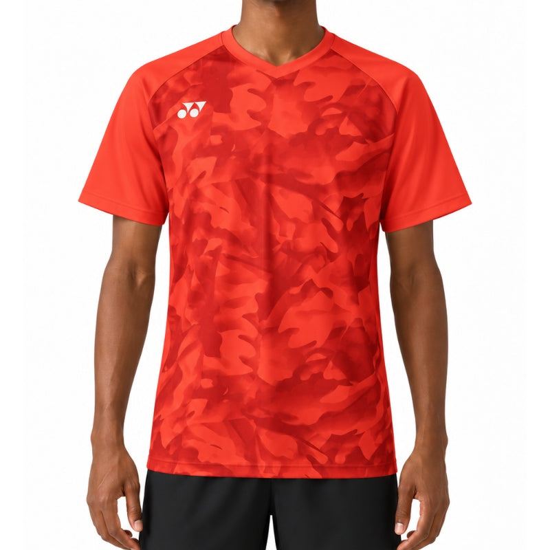 Tricou pentru bărbați Yonex cu guler rotund roșu perlat
