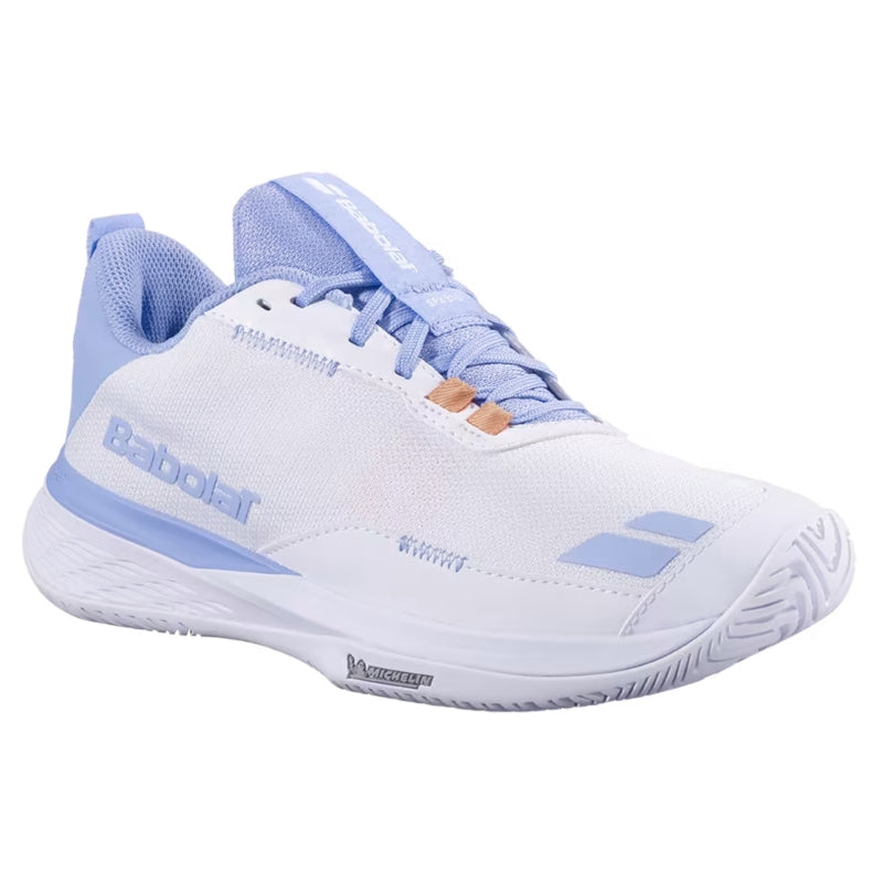 Pantofi sport de damă Babolat SFX EVO AC Women White/Forever Blue