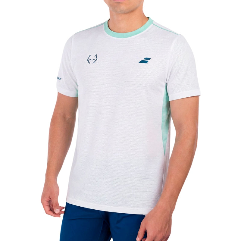 Tricou de tenis pentru bărbați Babolat Crew Neck Tee Juan Lebron White