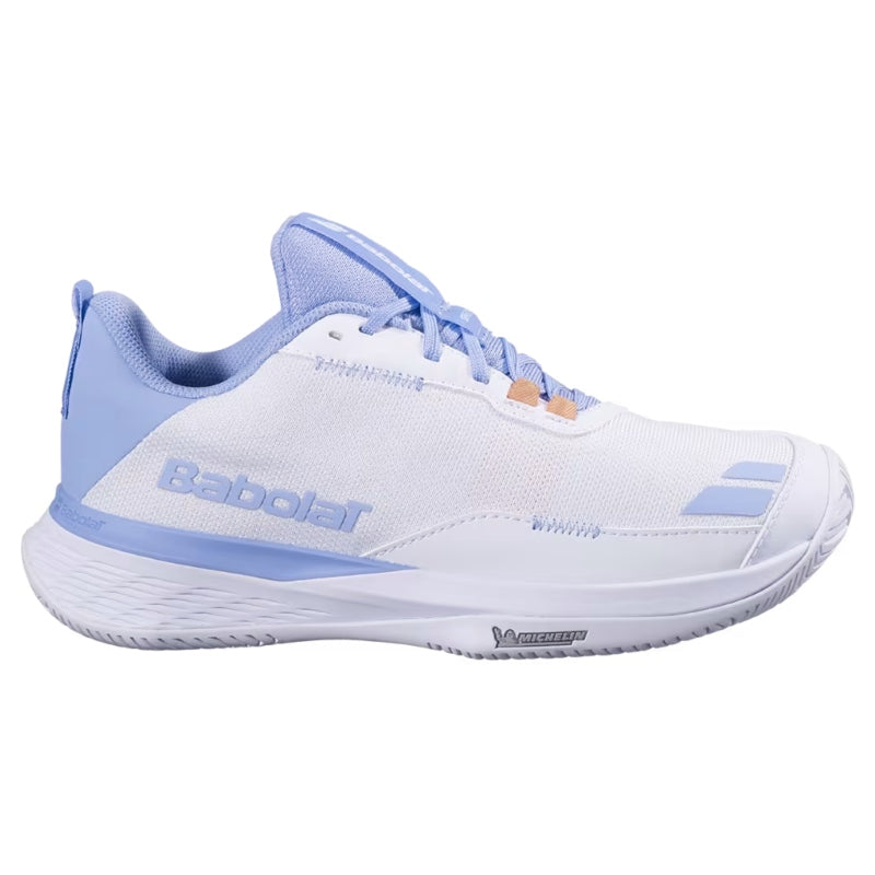 Pantofi sport de damă Babolat SFX EVO AC Women White/Forever Blue